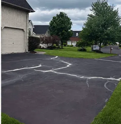 Asphalt crack repair · Philadelphia suburbs — before