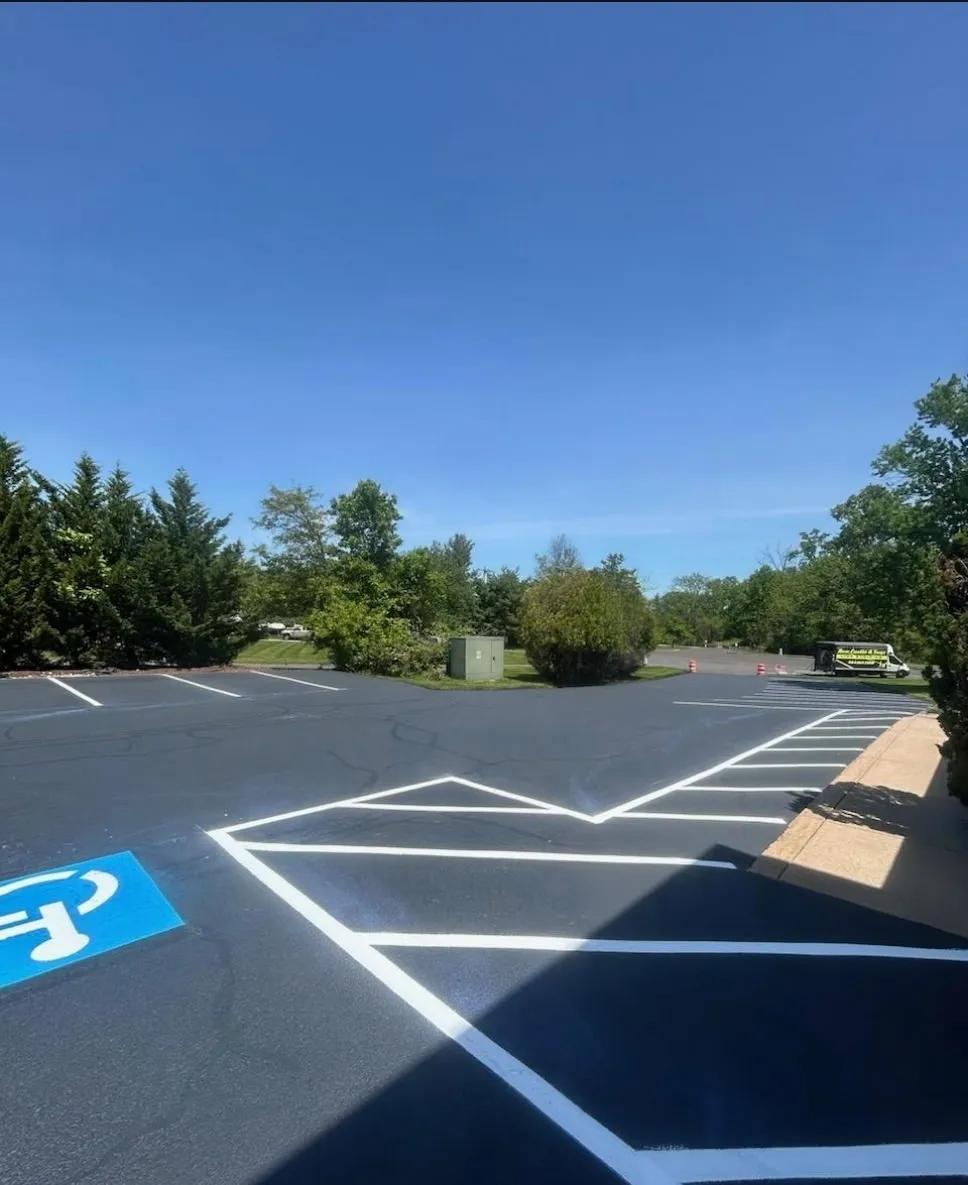 Commercial parking lot · Striping & ADA aisle