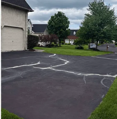 Asphalt crack repair · Philadelphia suburbs — before