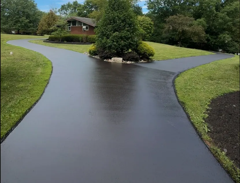 Sealcoated residential driveway in the Philadelphia suburbs